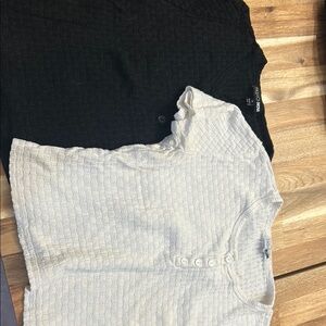 Black and White Textured Crop Tops